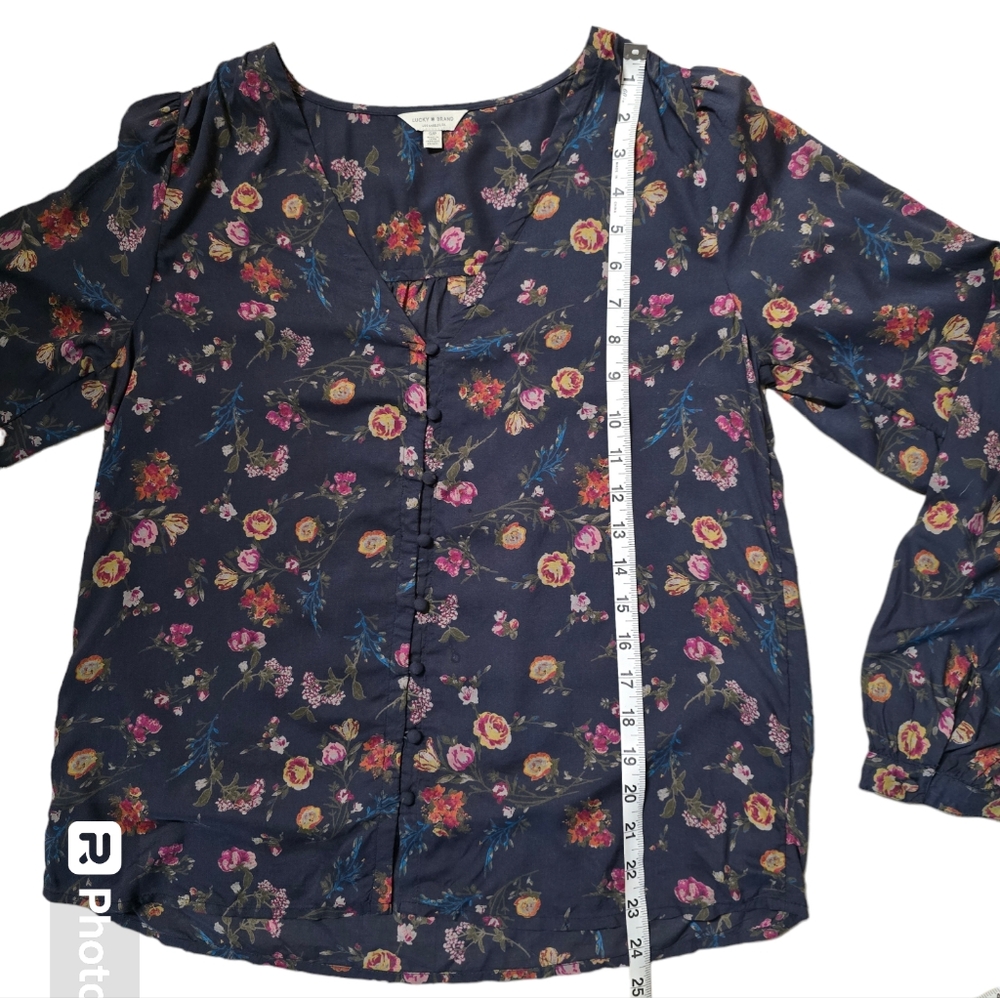 🥳 3/$30 Lucky Brand Women's Long Sleeve Top Size Small Petite - Picture 5 of 8